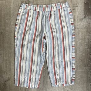 Crop linen pocket pants